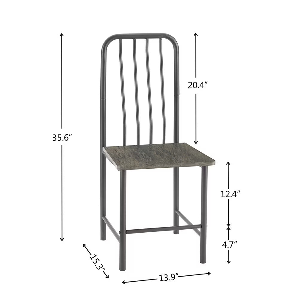 Dining Table Set For 2 People, Square Glass Tempered Dining Table With 4 Legs And 2 Metal Chairs