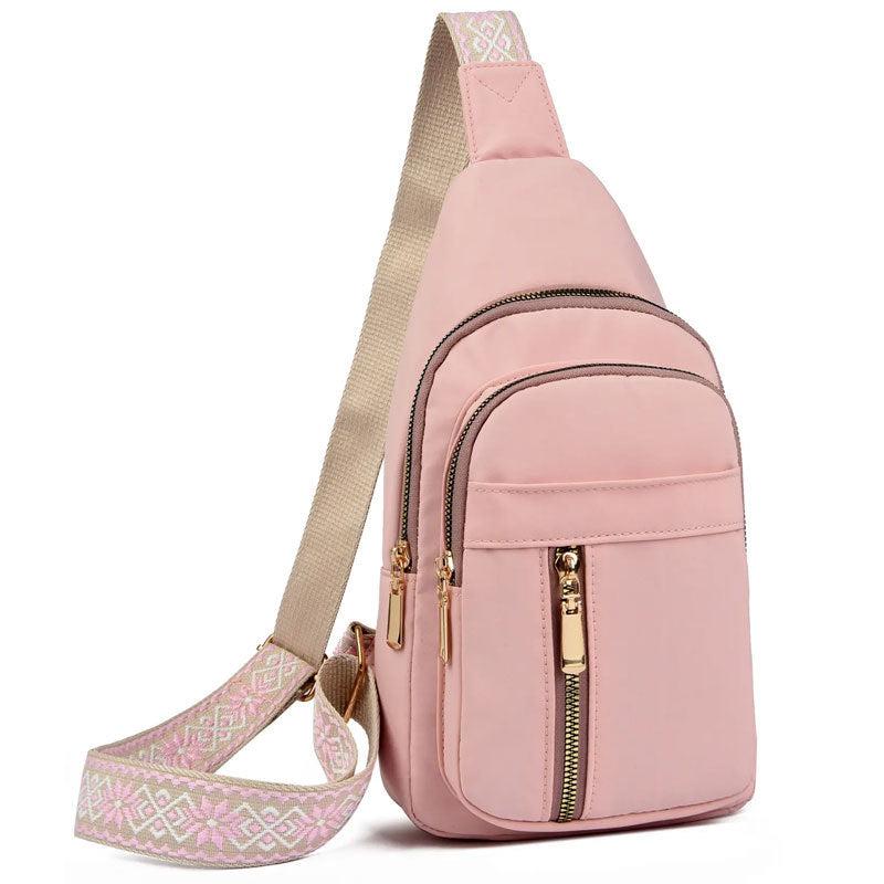 Vintage Style Women's Chest Bag, Non-Waterproof Zippered Shoulder Messenger Bag For Commuting, Crossbody Bag