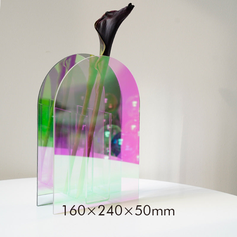 Acrylic Flower Vases Modern New Type Mirror Printing