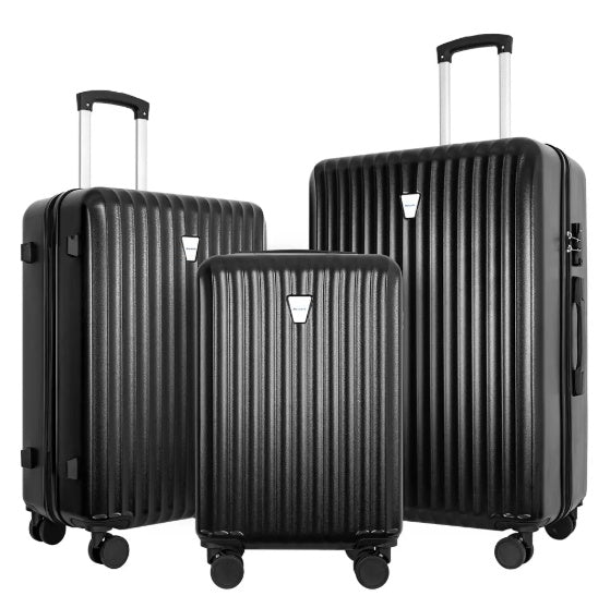 3-Piece Hardshell Suitcase Set, Professional & Family Luggage With TSA Lock & Double Spinner Wheels, Large Capacity Lightweight Expandable Cases For Business Vacation