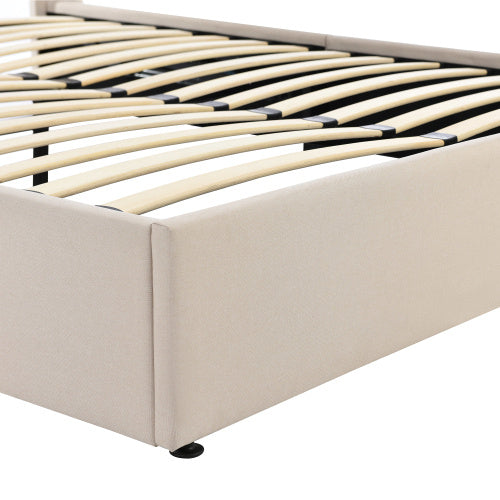 Linen Bed With Metal Frame Panels 140cmx200cm