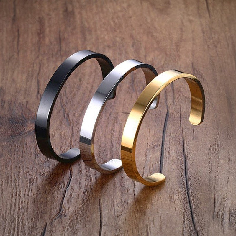 Smooth stainless steel bracelet C-shaped bracelet jewelry