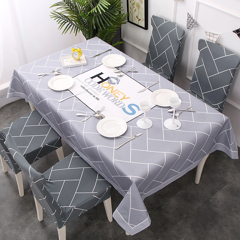 Waterproof, oil-proof and hot-proof household dining table and chair cover