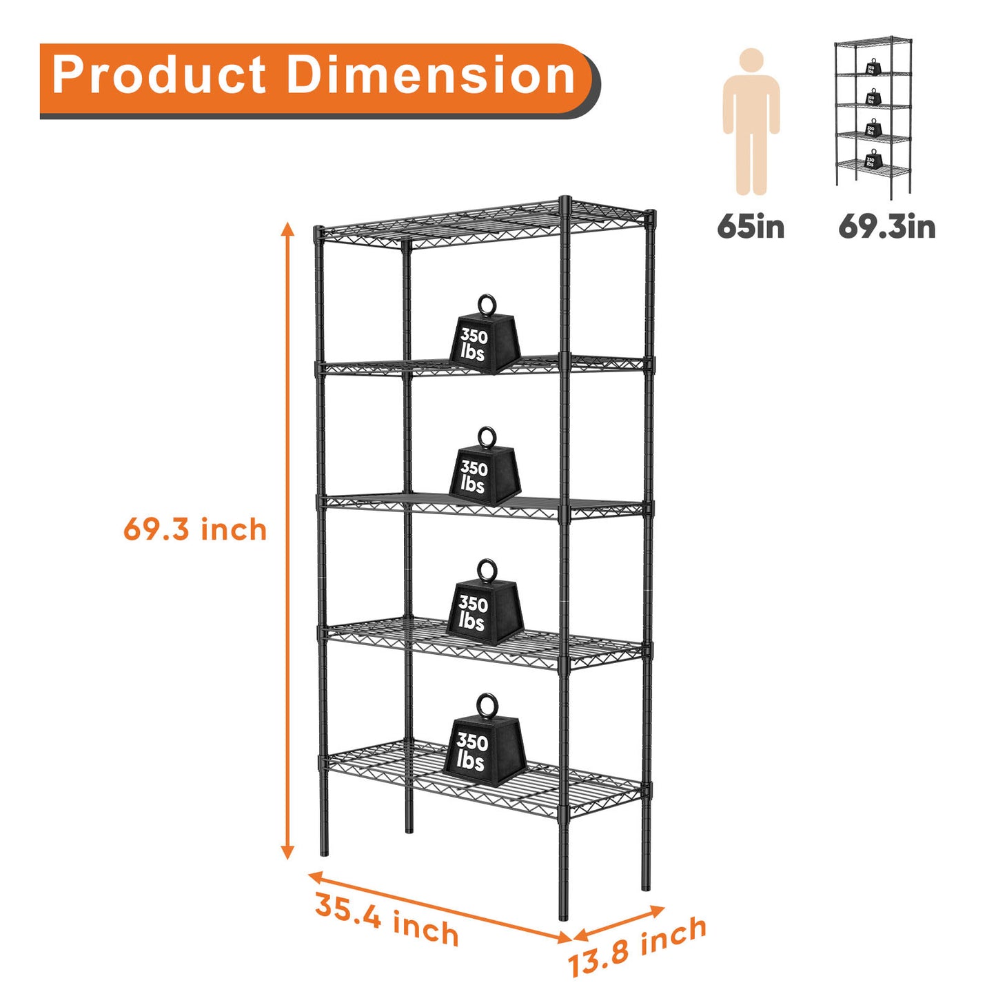 Adjustable Metal Wire Rack Heavy Vertical Rack