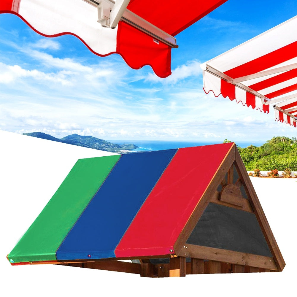 132x226cm 210D Oxford Cloth Outdoor Garden Awning Roof Cover Swing Canopy Garden Accessories(Green Blue Red )
