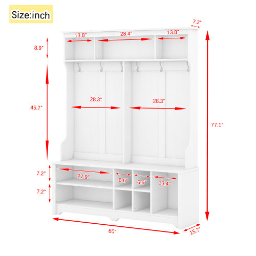 Multi Functional Entrance Clothing Rack With Shoe Rack