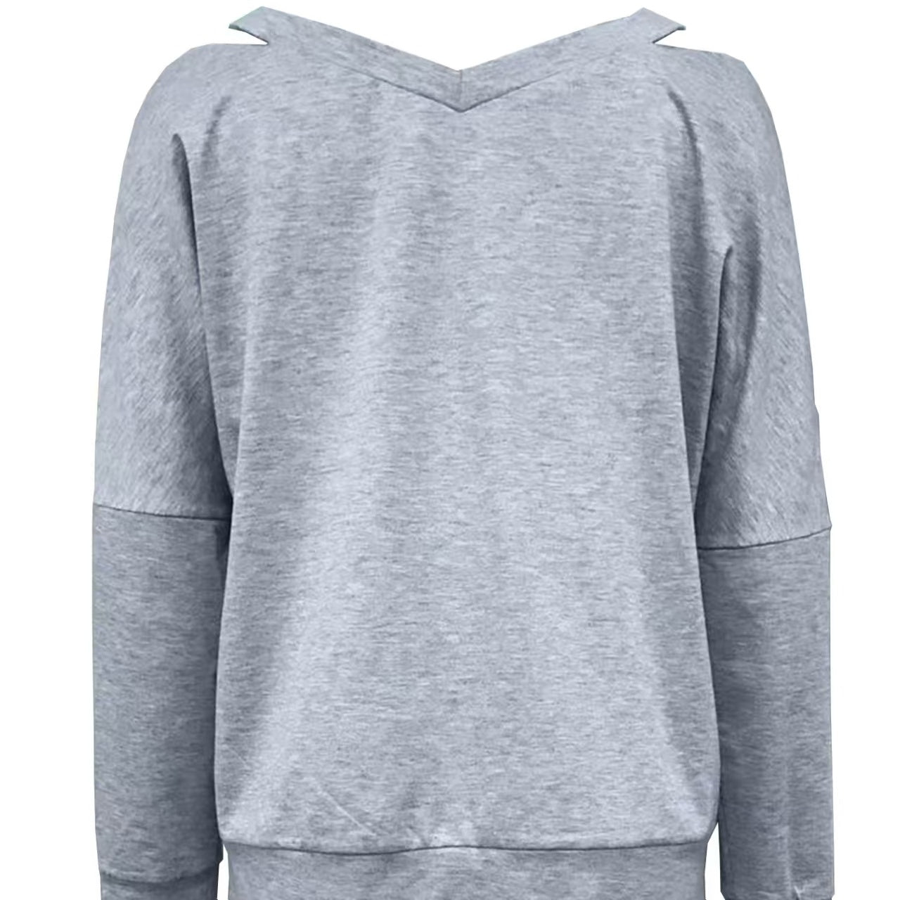 Women's V-neck Off Shoulder Printed Casual Clothing Shirt Long Sleeved Top
