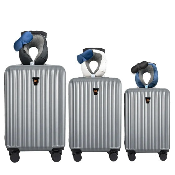 3pcs Luggage Set Lightweight Hard Shell Suitcase Set With Double Spinner Wheels, Large Capacity, Includes 3pc U-Shaped Travel Pillow Set, Perfect For Business Family Trips