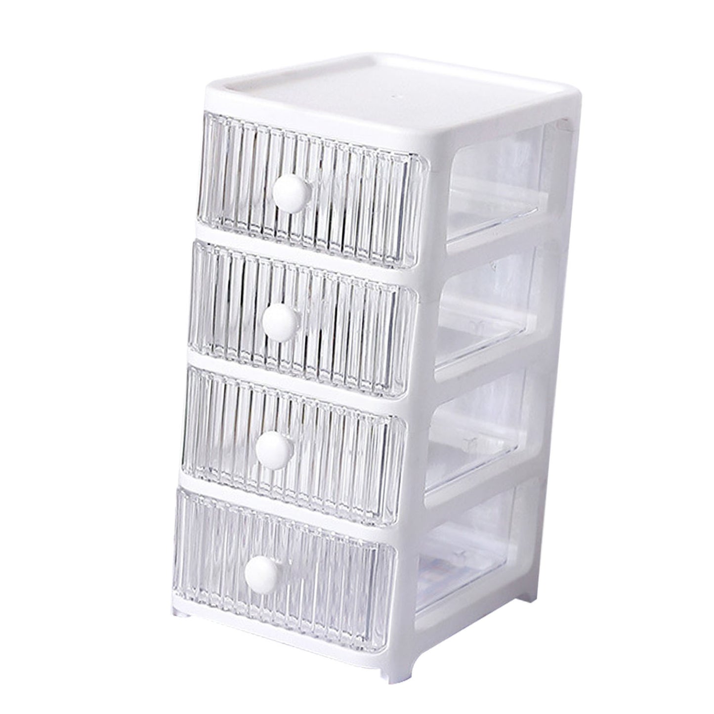 Desktop Storage Box with Drawers Multi Layers Transparent Multifunctional Stackable Desk Organizer for Home Bedroom Office 4 Layer