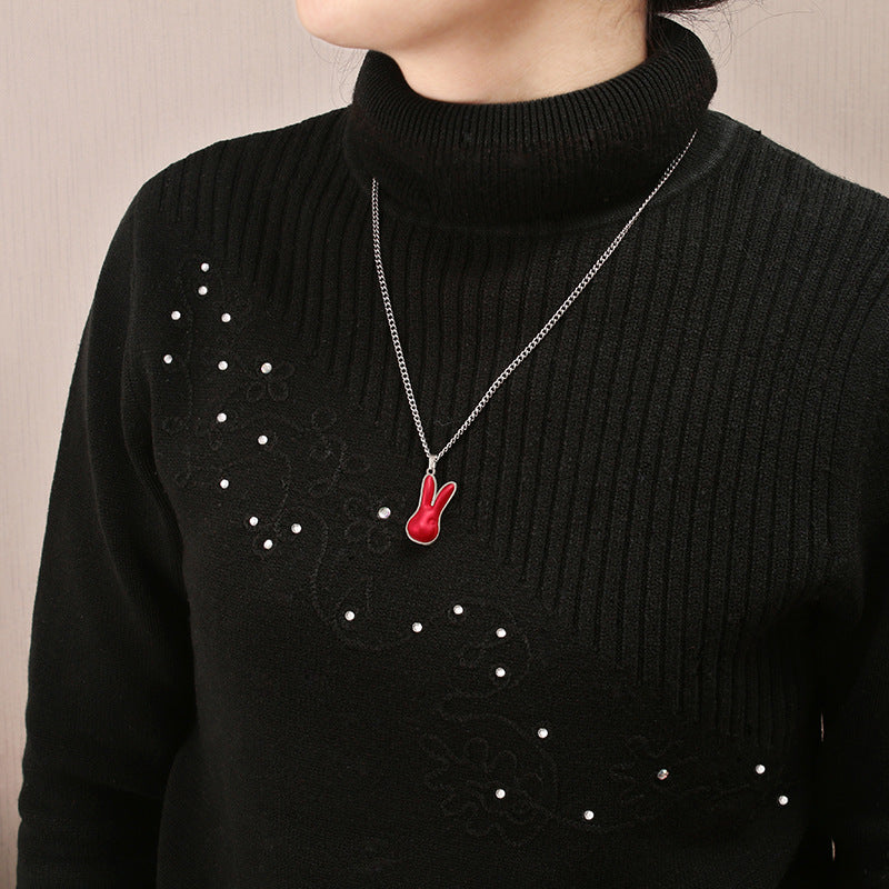 Fashion Personality Rabbit Titanium Steel Ladies Necklace Stainless Steel Pendant Women's Jewelry