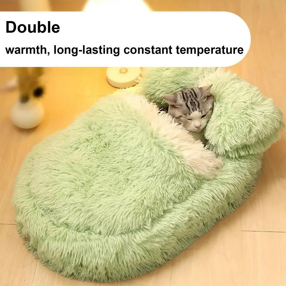 Fluffy Pet Beds Anti-Slip Puppy Nest Cave For Cold Winter Pet Supplies Comfortable Pet Sleeping Nest Cat Bed For Small Dog Puppy