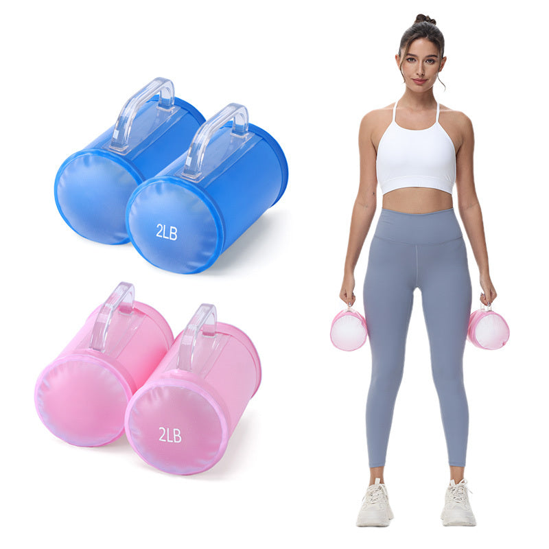 2x2lbs Water Dumbbell Pairs Portable Free Weights Adjustable Yoga Exercise Fitness Women Dumbbell Travel Training Set
