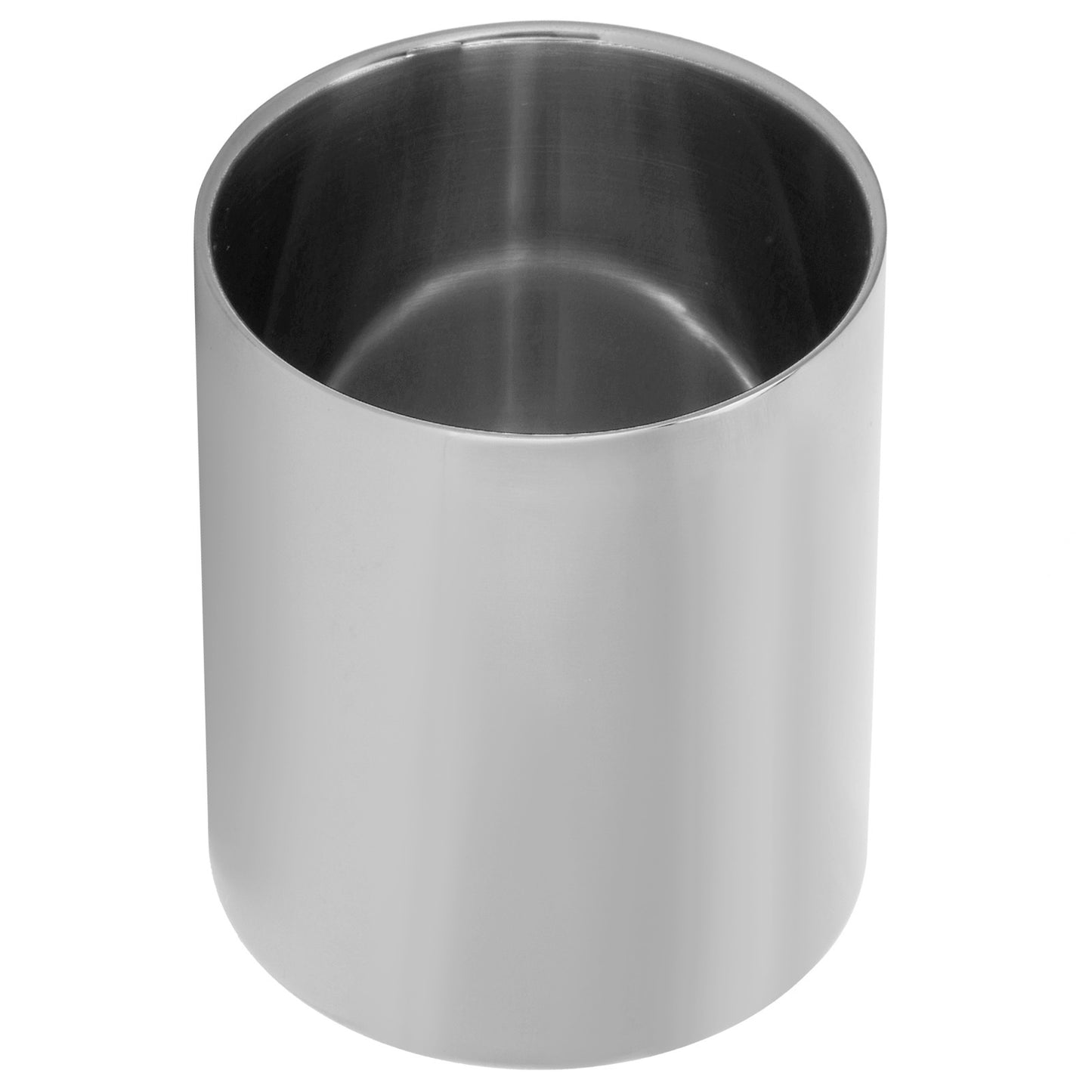 Stainless Steel Pencil Cup Holder Desk Organizer Flower Vases Pen Makeup Brush ContainerSilver