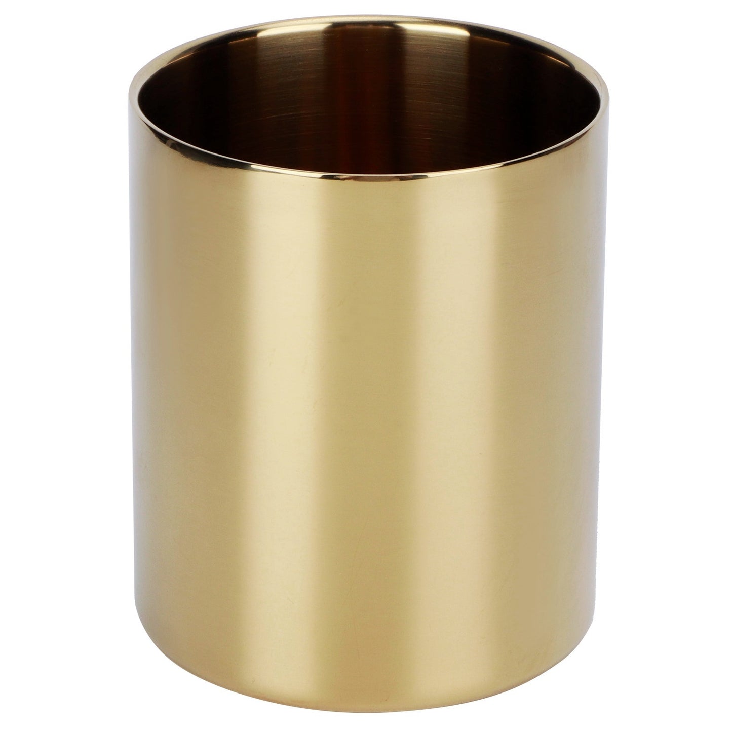 Stainless Steel Pencil Cup Holder Desk Organizer Flower Vases Pen Makeup Brush ContainerSilver
