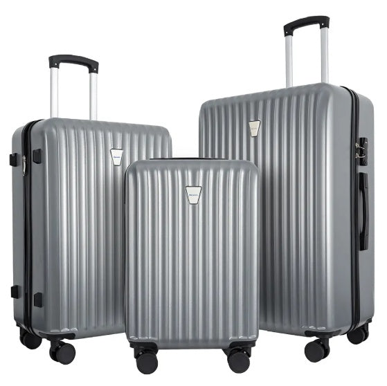 3-Piece Hardshell Suitcase Set, Professional & Family Luggage With TSA Lock & Double Spinner Wheels, Large Capacity Lightweight Expandable Cases For Business Vacation