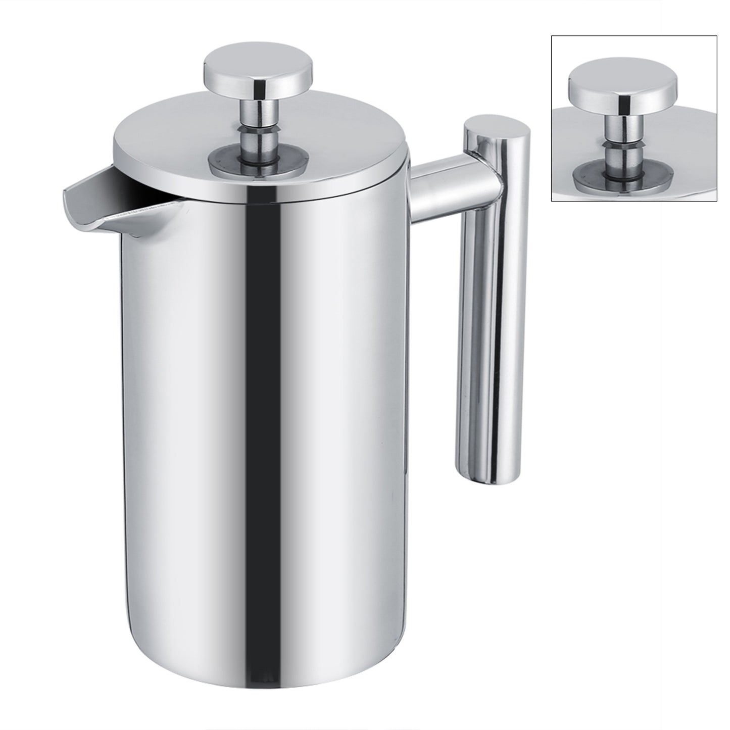 350ML Double Wall Stainless Steel Coffee Maker French Press Tea Pot with Filter