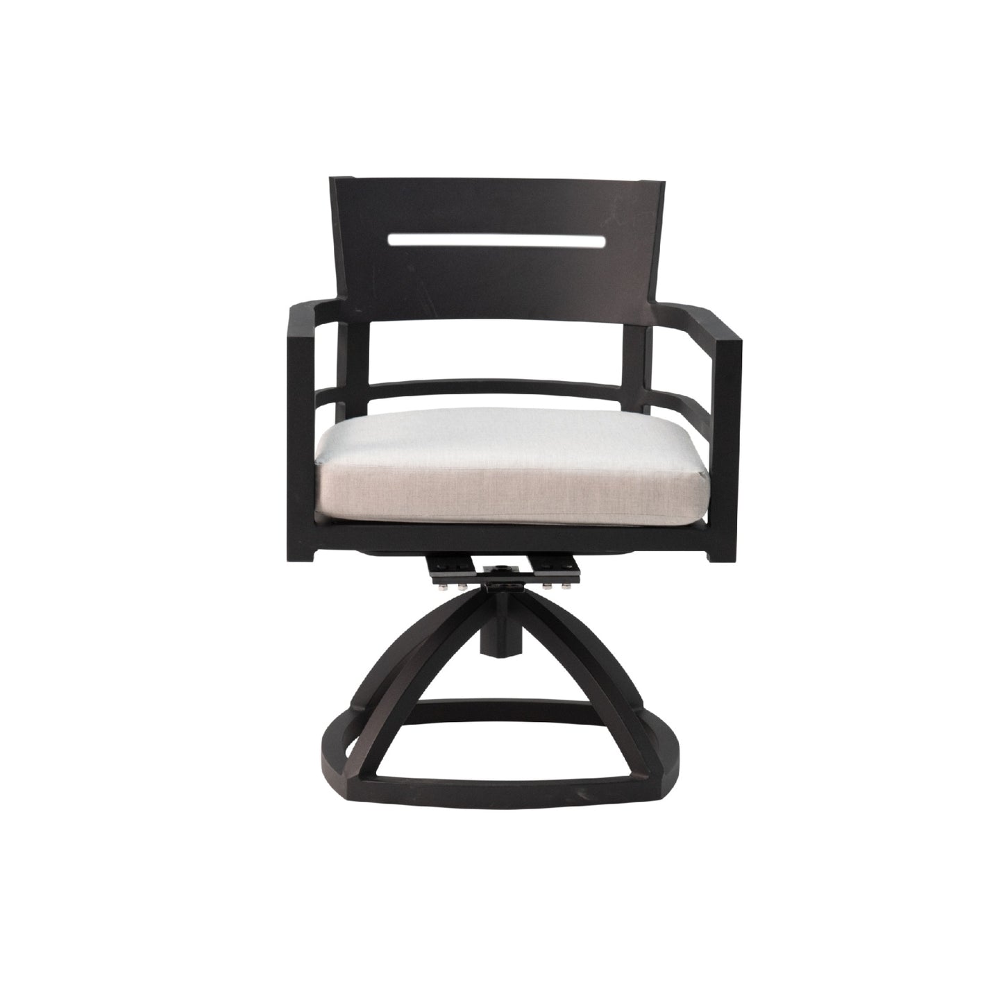 Outdoor Patio Aluminum Swivel Rocker 2PCS With Outdoor-grade Sunbrella Fabric Cushions, Ember Black