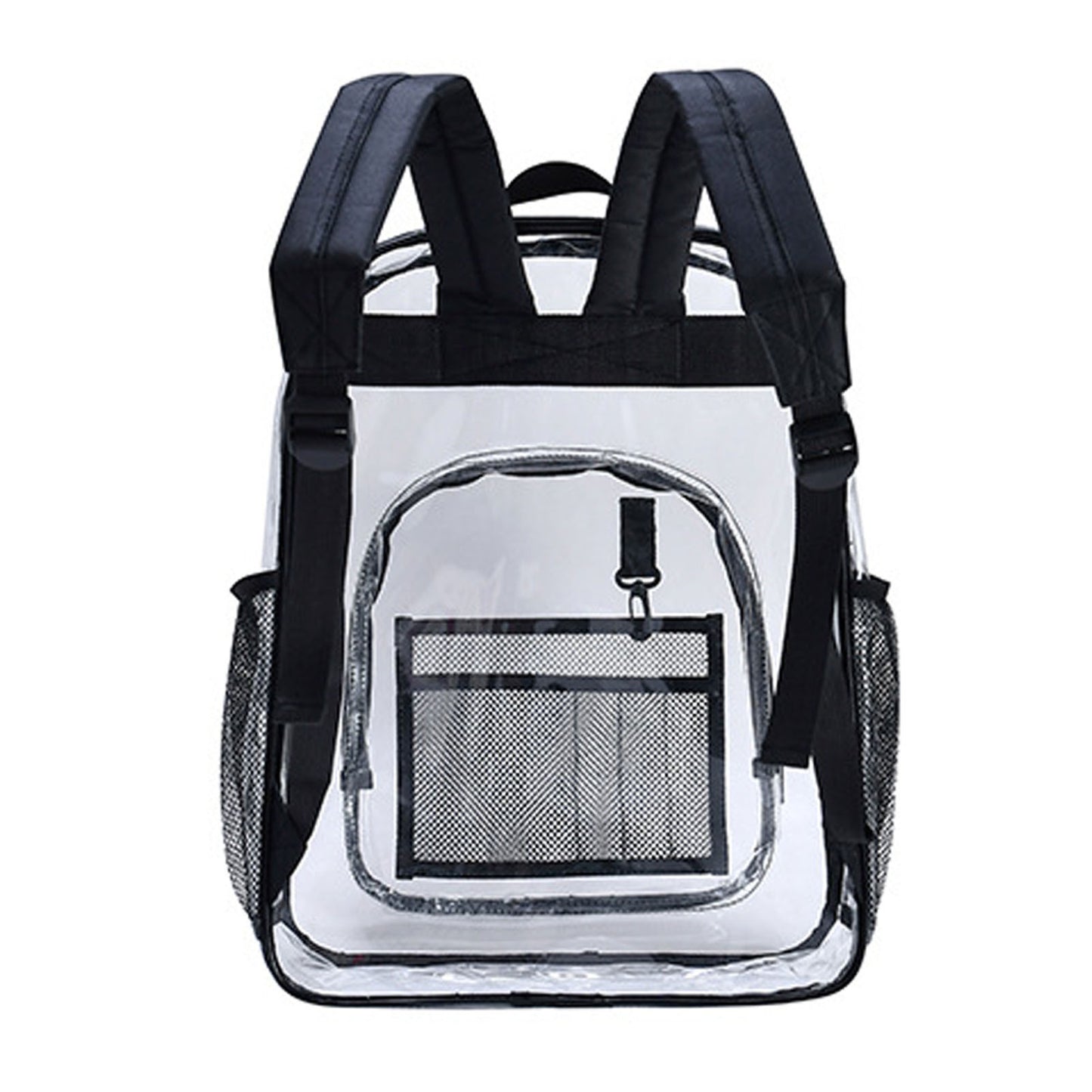 Laptop Backpack School Bags Black Transparent PVC Waterproof Large Capacity for School College Student 36x28x12cm