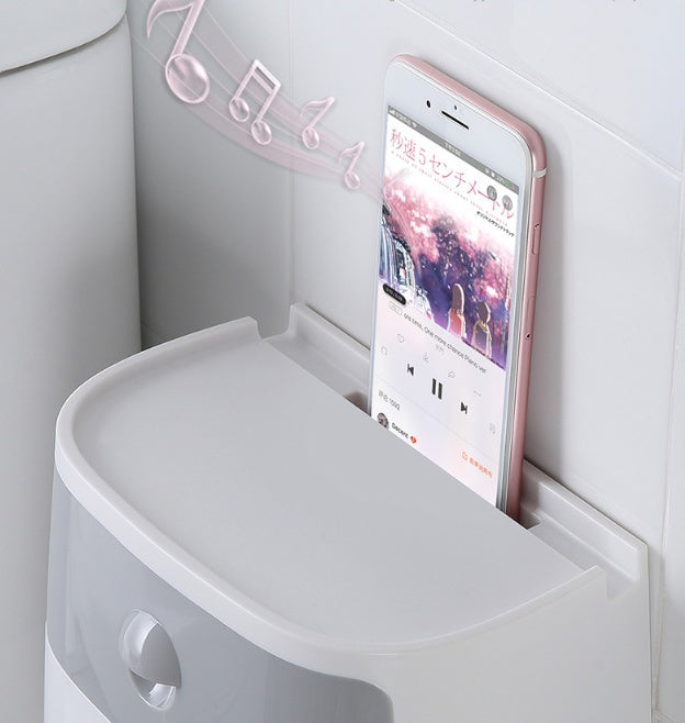 Punch-free bathroom storage rack