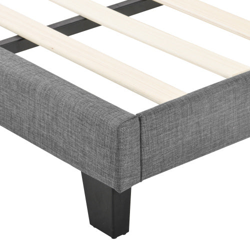 Linen Bed Frame Mit Federkernmatratze Size140 X 200cm