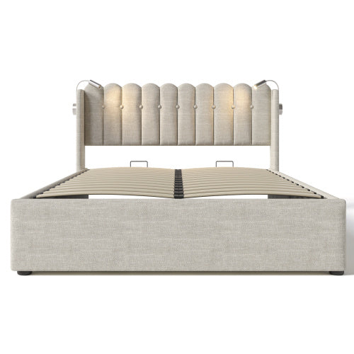 Linen Storage Space Bed Frame With Mattress Size 160cmx200cm