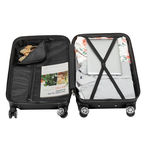 Vertical 4-in-1 Spinner Wheel With Handle Trolley Case 16in 20in 24in 28in ABS Aluminum Alloy Trolley Classic Color - Black