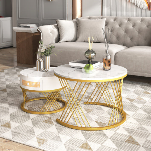 Fibreboard Metal Round Coffee Table