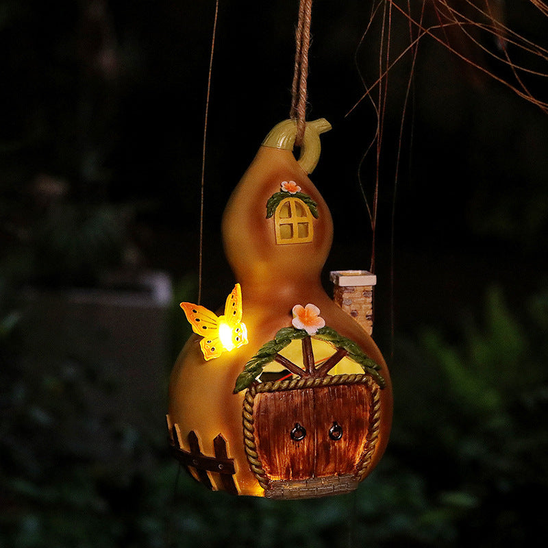 Gourd House Decoration Outdoor Courtyard Tree Pendant Solar Lamp