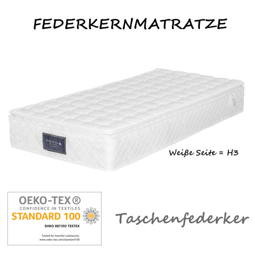Linen Bed Frame Mit Federkernmatratze Size 90cmx200cm