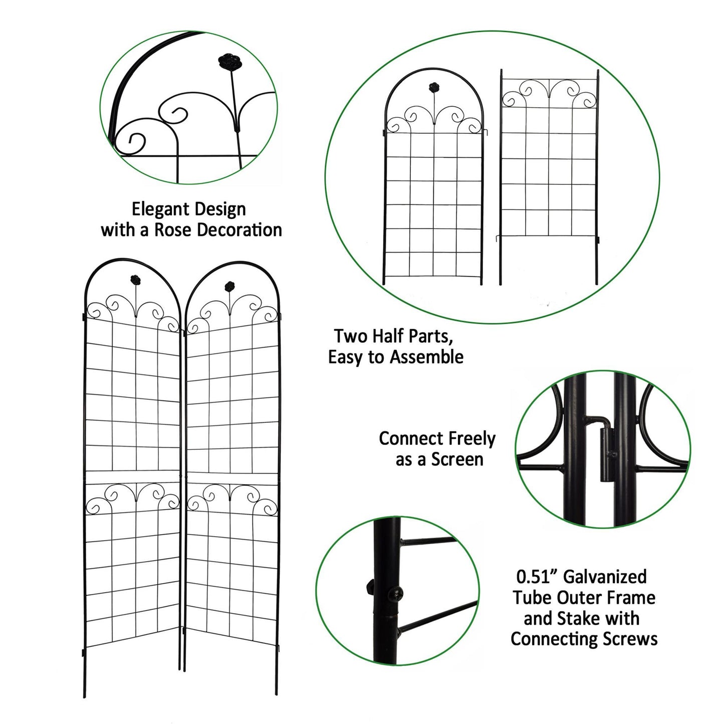 Metal Garden Trellis For Outdoor Climbing Plants