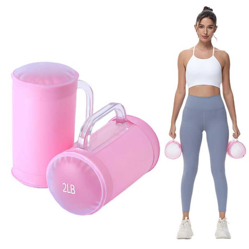 2x2lbs Water Dumbbell Pairs Portable Free Weights Adjustable Yoga Exercise Fitness Women Dumbbell Travel Training Set