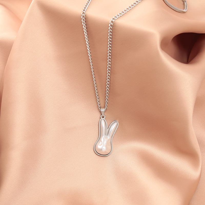 Fashion Personality Rabbit Titanium Steel Ladies Necklace Stainless Steel Pendant Women's Jewelry
