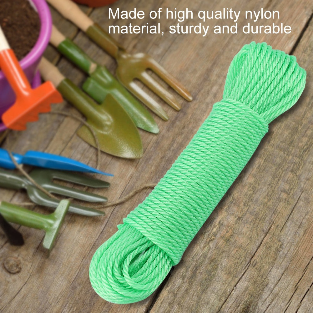20m Nylon Rope Lines Cord Clothesline Garden Camping Outdoors (Green)