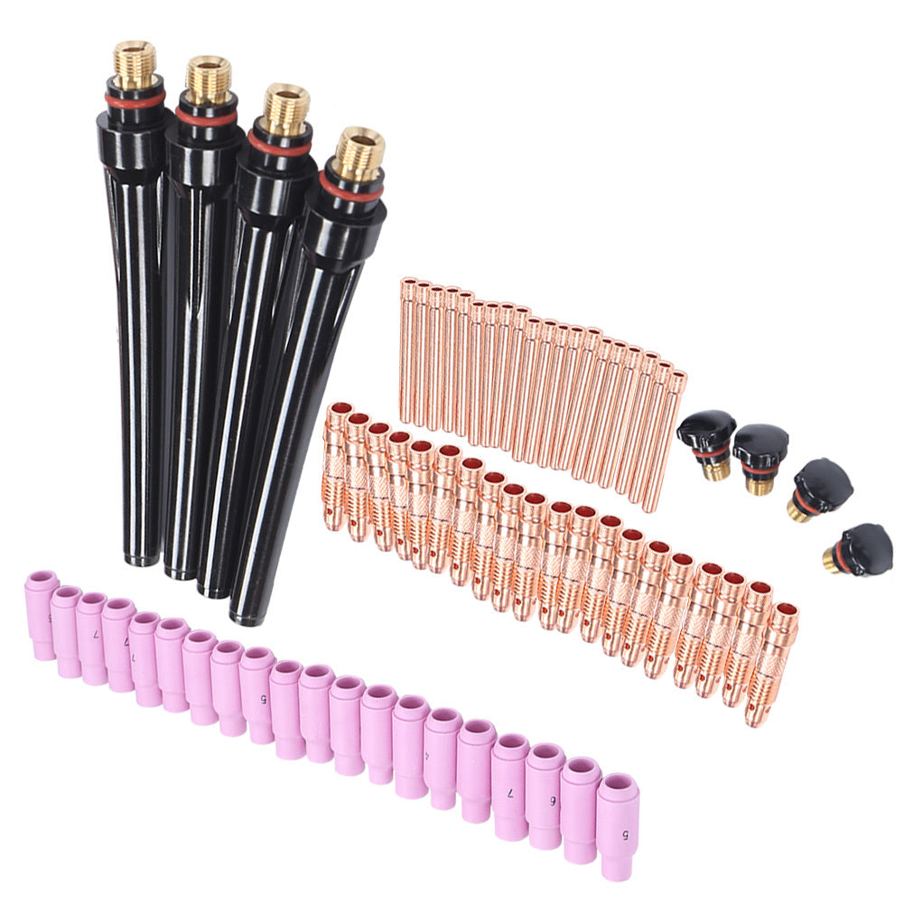 68Pcs TIG Welding Torch Kit Gas Lens Back Cover Weld Nozzle Accessories WP‑17/18/26