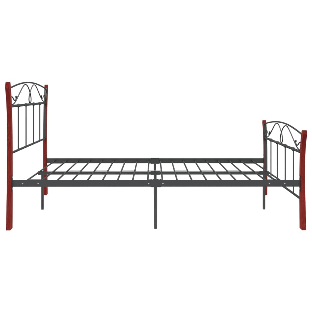 vidaXL Bed Frame without Mattress Black Metal 140x200 cm