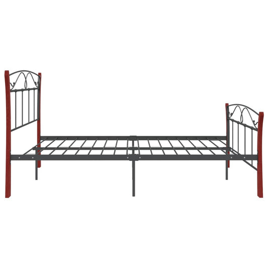 vidaXL Bed Frame without Mattress Black Metal 140x200 cm