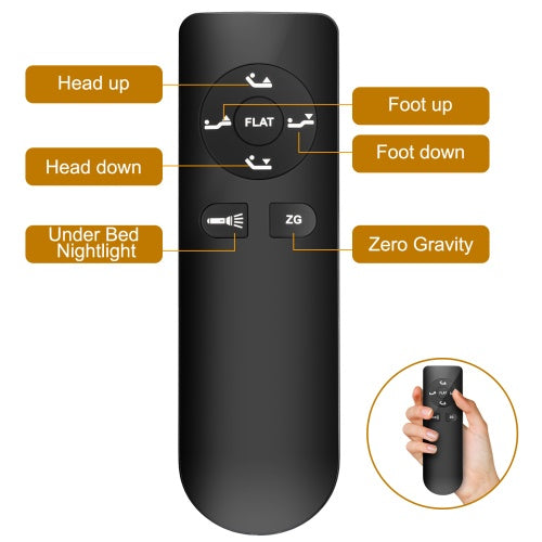 Adjustable Bed Base Frame Queen Bed Frame With Head And Foot Incline Wireless Remote 4 Ports USB, Under-Bed Nightlights, Zero Gravity Quiet Motor Black Queen
