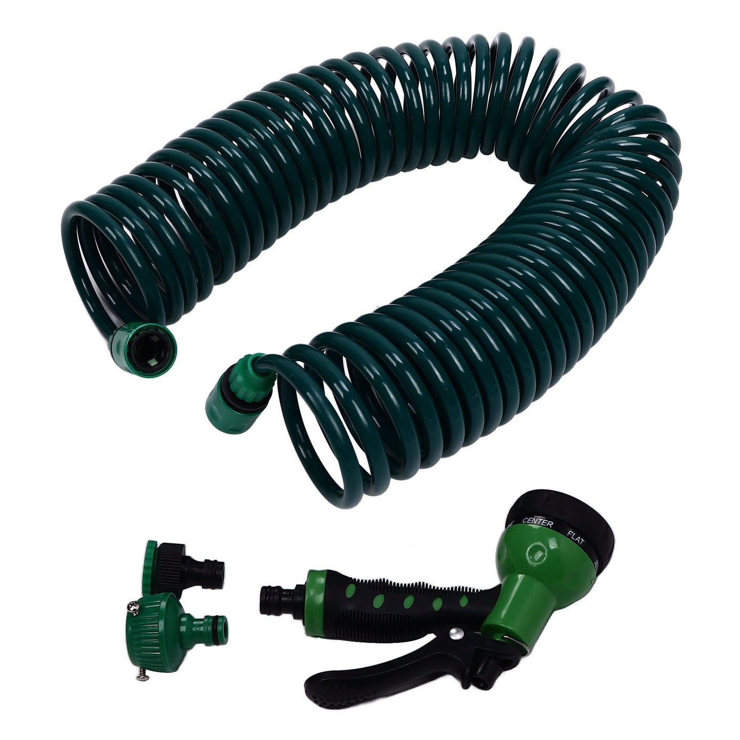 Coil Garden Water Hose 15m/49.2ft EVA 7 Modes Garden Telescopic Spring Tube for Watering Plants Gardens Lawns