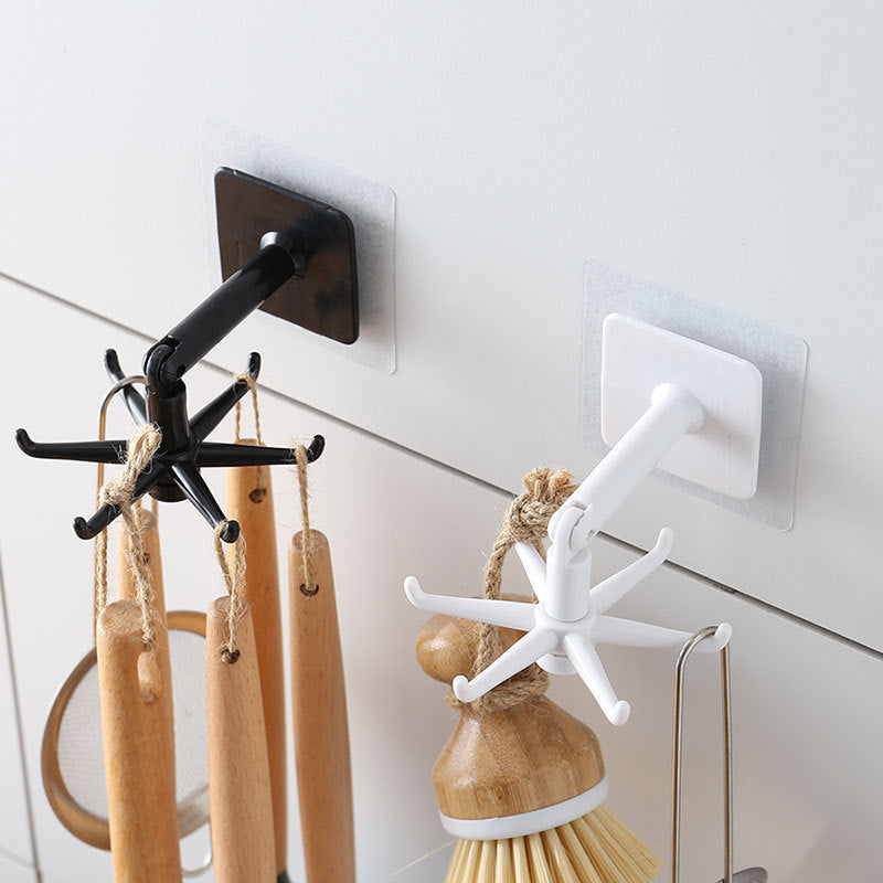 Swivel Hook Bathroom Kitchen Storage Rack