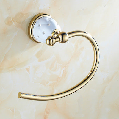 Diamond-studded Bath Towel Rack Golden Towel Rack Bathroom Bathroom Shelf