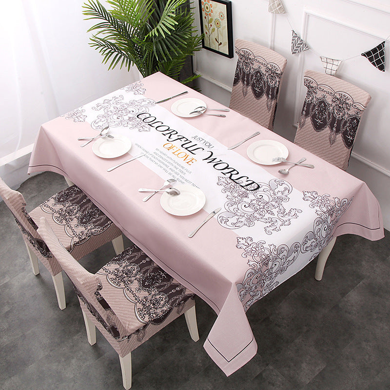 Waterproof, oil-proof and hot-proof household dining table and chair cover