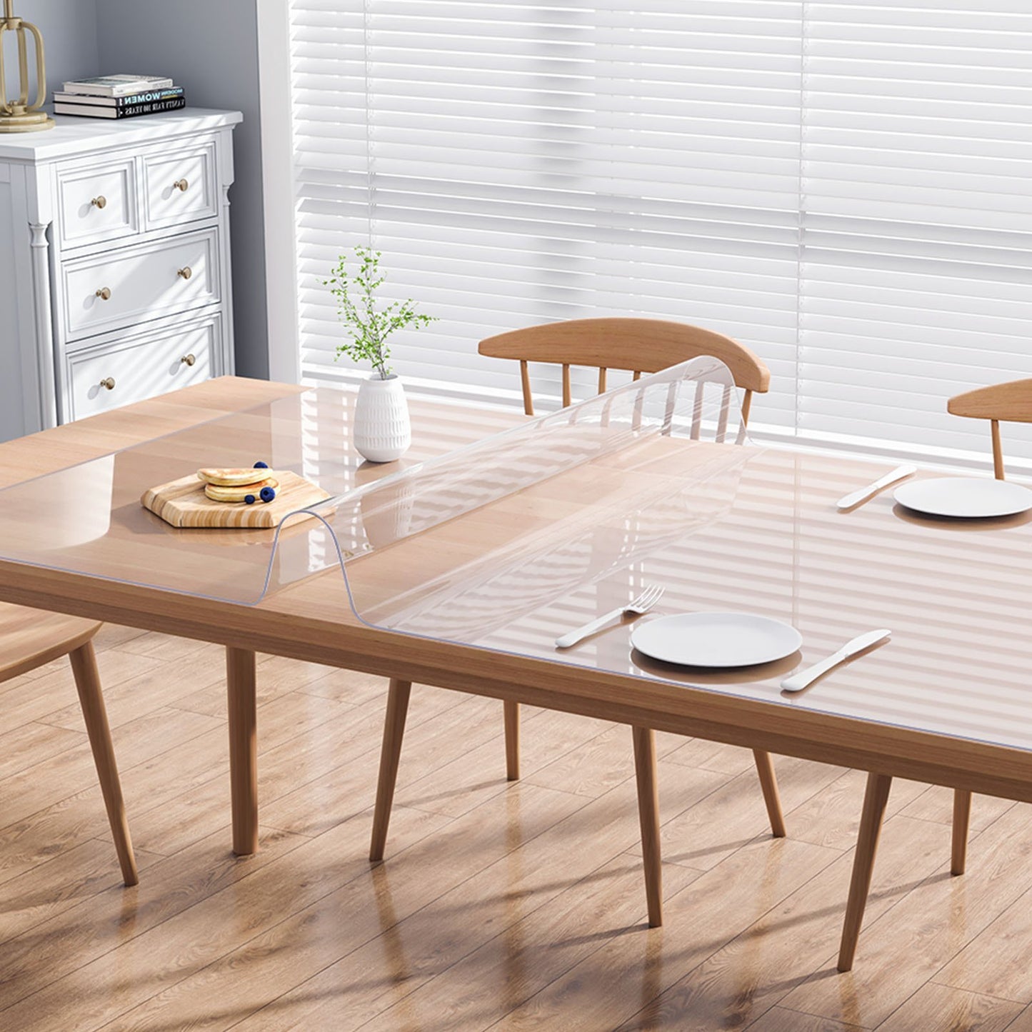 VEVOR Clear Table Cover Protector, Table Cover, 1.5 Mm Thick PVC Plastic Tablecloth, Waterproof Desktop Protector For Writing Desk, Coffee Table, Dining Room Table
