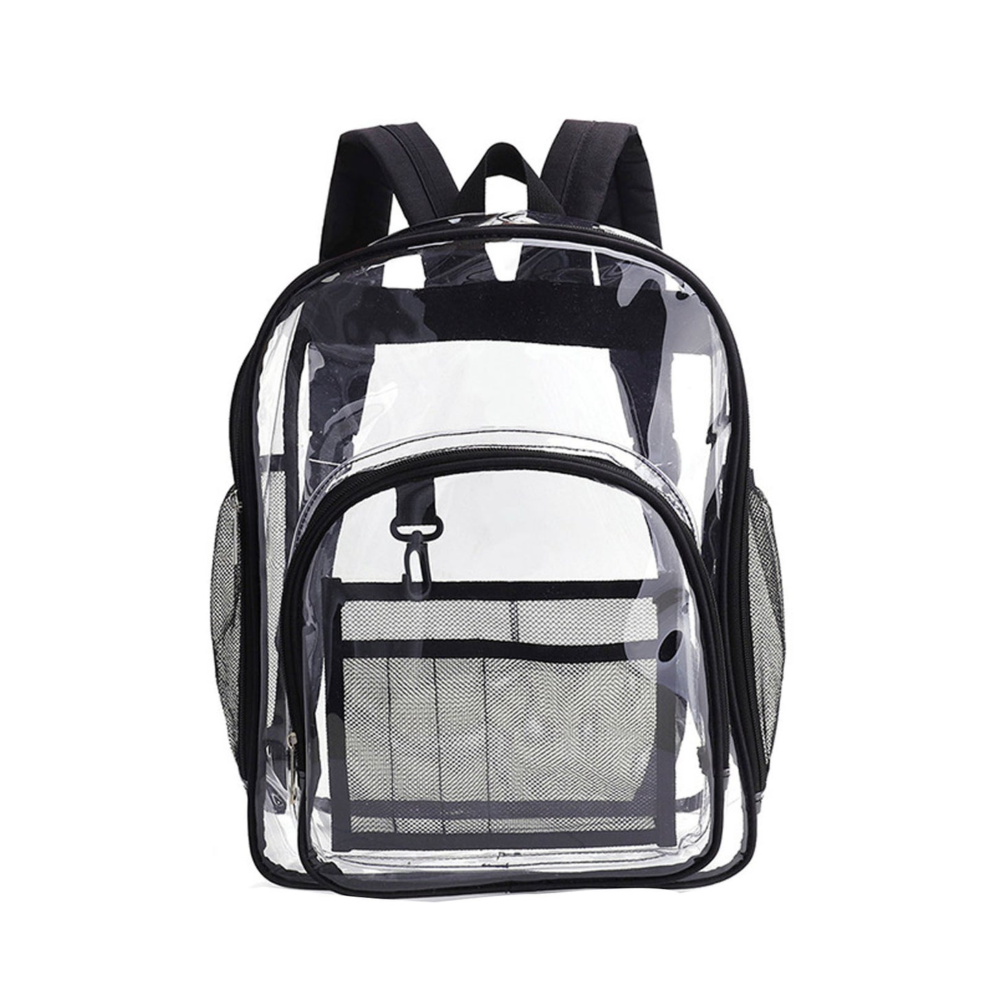 Laptop Backpack School Bags Black Transparent PVC Waterproof Large Capacity for School College Student 36x28x12cm