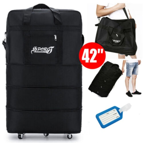 42 6 Wheels Extra Large Lightweight Luggage Trolley Suitcase Travel Bag Handbag