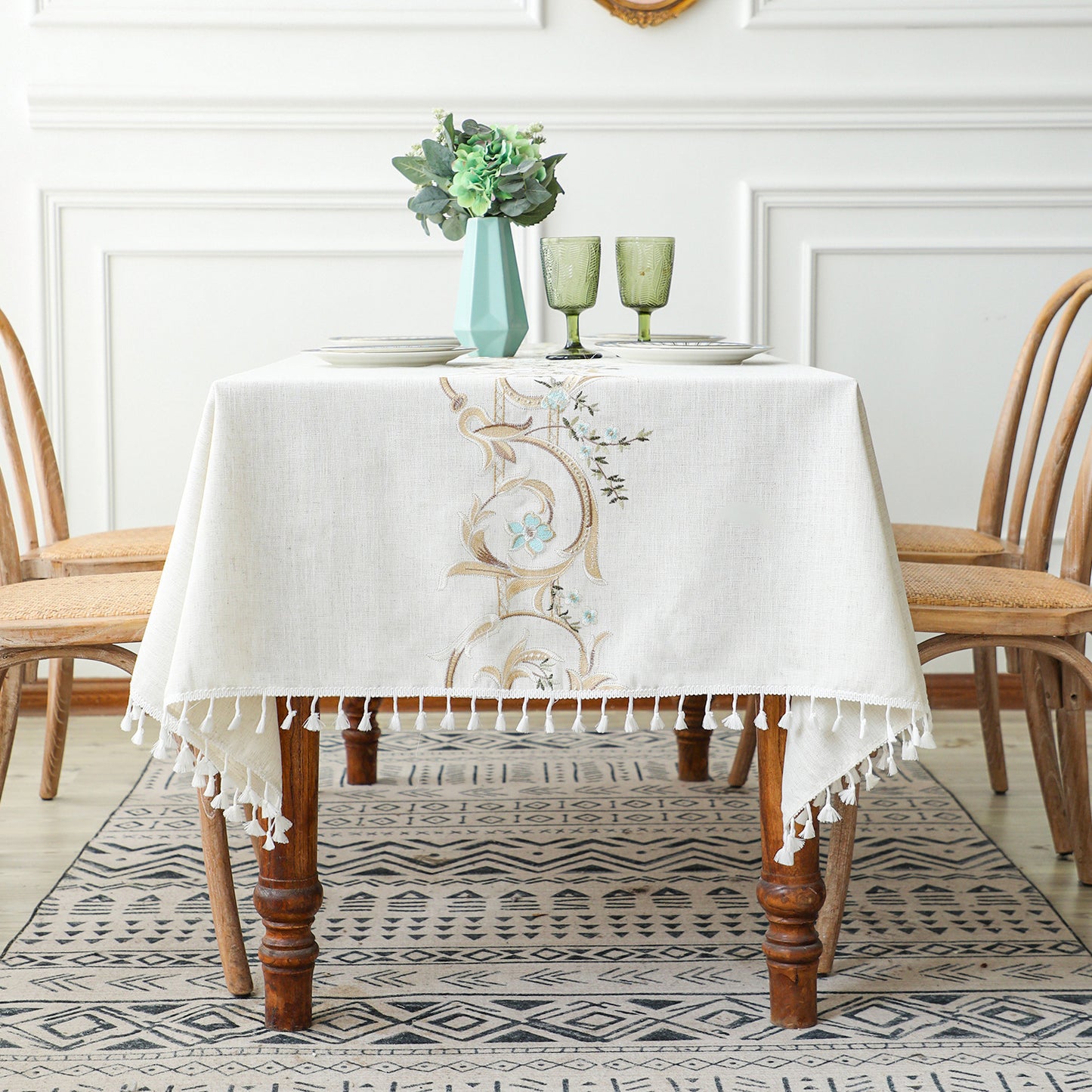 Cotton And Linen Simple Rectangular Dining Table Cloth
