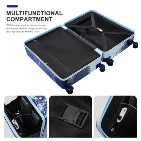 Luggage 3Piece Sets, 20  24 With Front Pocket,Hard Shell Luggage Carry On Luggage Set With TSA Lock Usb Interface, Universal Wheel,cup Holder