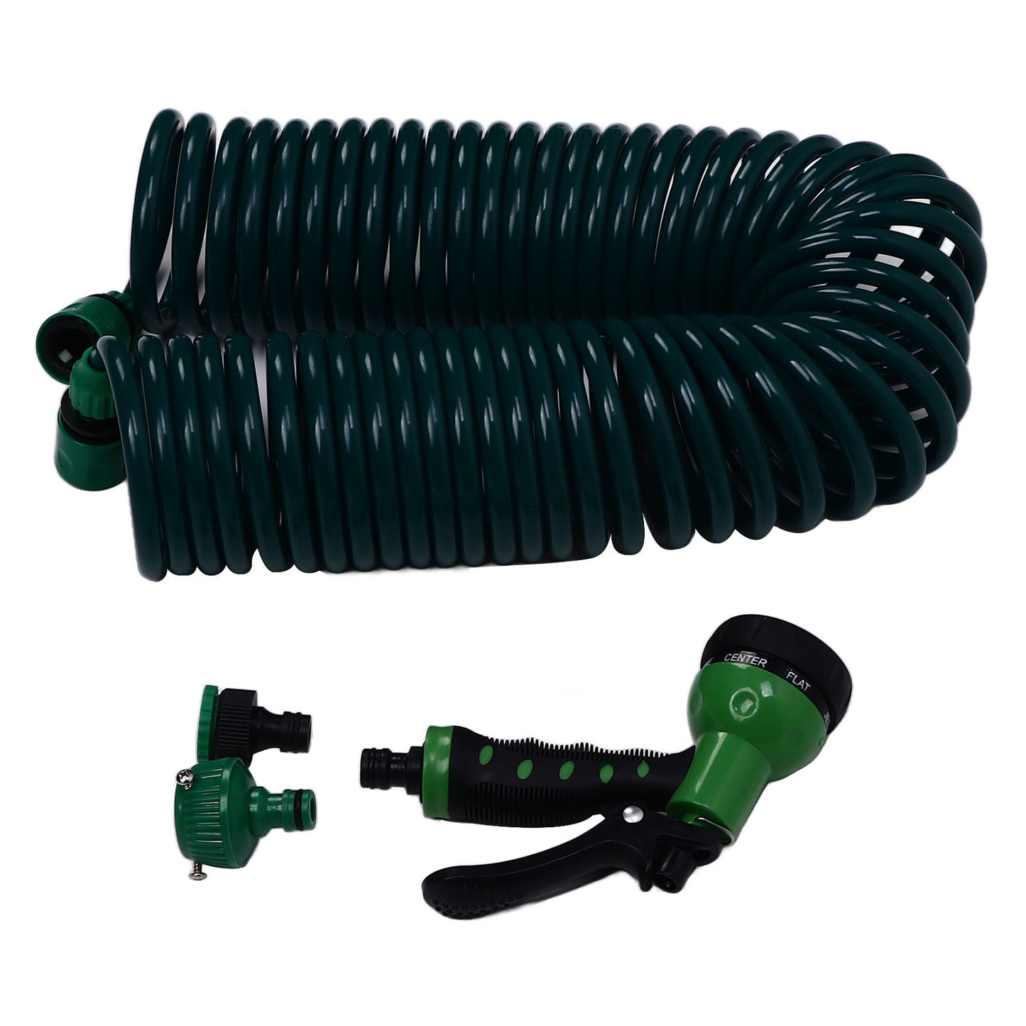 Coil Garden Water Hose 15m/49.2ft EVA 7 Modes Garden Telescopic Spring Tube for Watering Plants Gardens Lawns