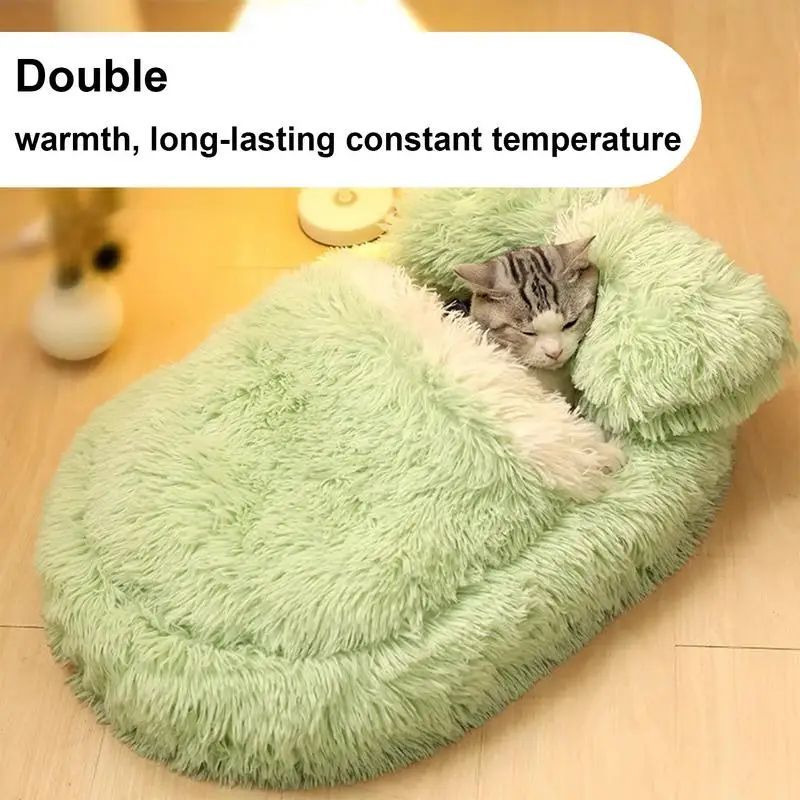 Fluffy Pet Beds Anti-Slip Puppy Nest Cave For Cold Winter Pet Supplies Comfortable Pet Sleeping Nest Cat Bed For Small Dog Puppy