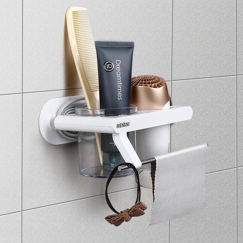 Hair dryer rack storage rack bathroom universal hair dryer rack free punching multi-function bathroom rack