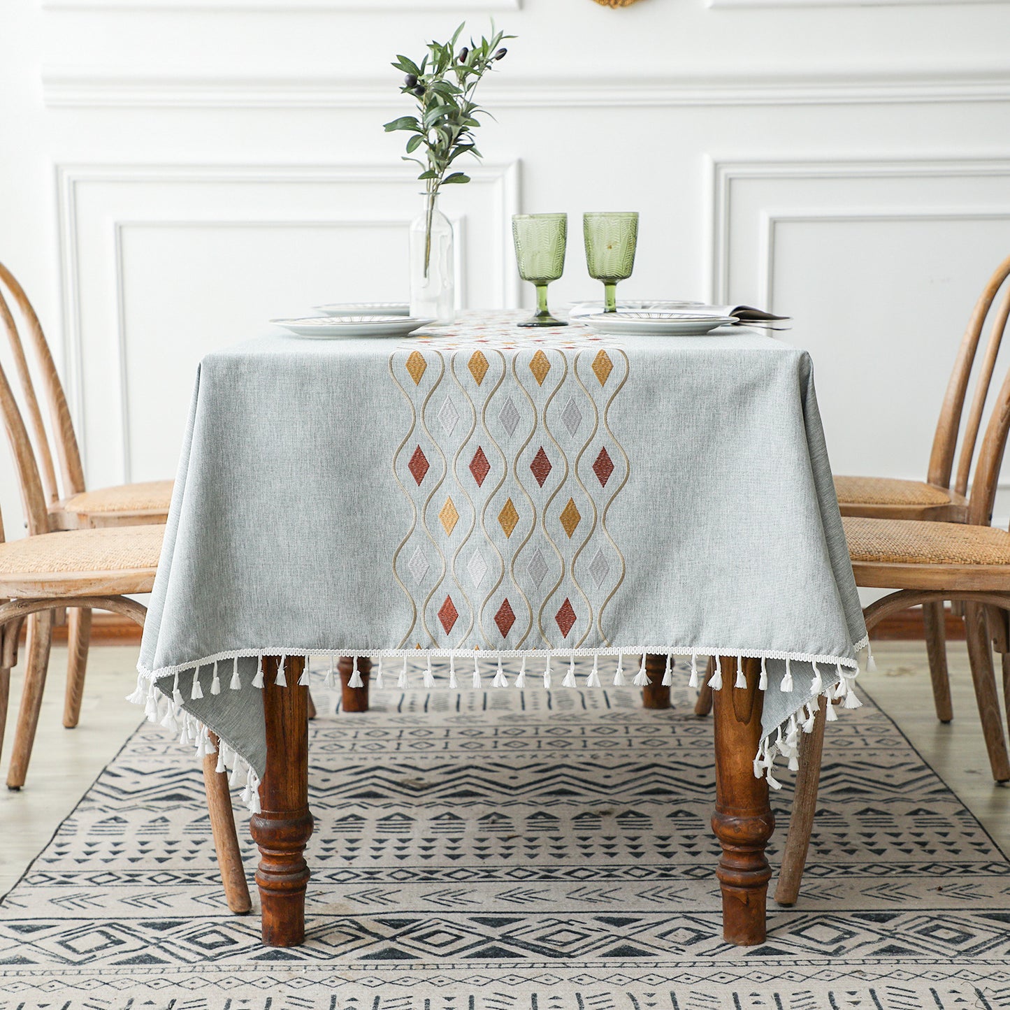 Cotton And Linen Simple Rectangular Dining Table Cloth